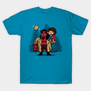 Funny Cute Father And Daughter Superhero Scifi Cartoon T-Shirt